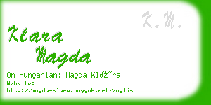 klara magda business card